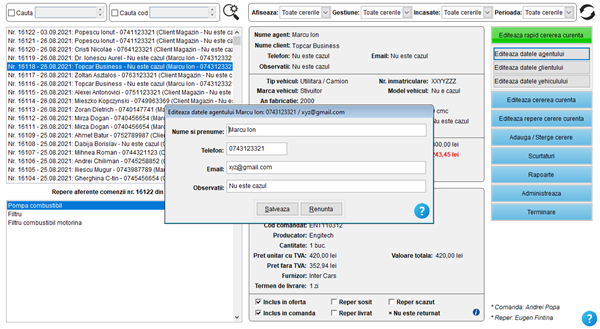 It's easy! Gestiune comenzi clienti magazin piese auto online și dezmembrări