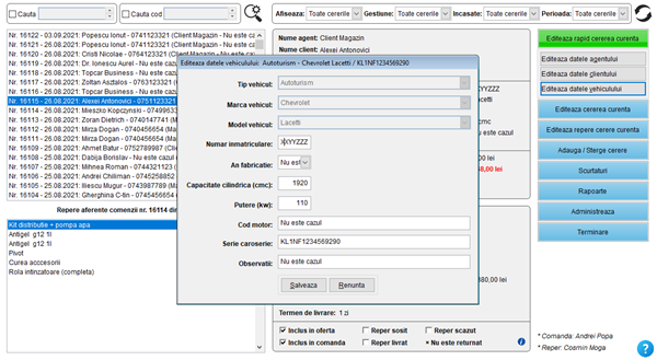 It's easy! Gestiune comenzi clienti magazin piese auto online și dezmembrări