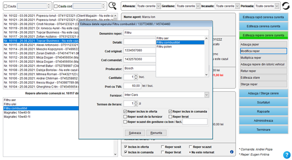 It's easy! Aplicatie / program pentru gestiunea clientilor, ofertelor si comenzilor unui magazin de piese auto online și dezmembrări