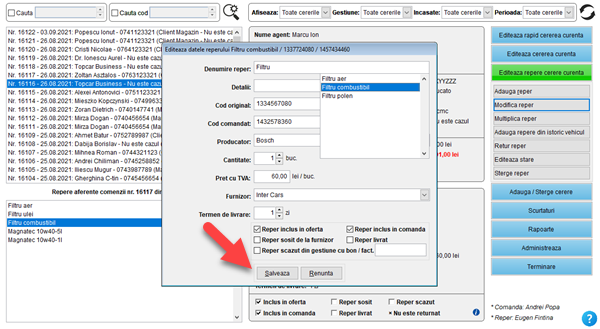 It's easy! Aplicatie / program pentru gestiunea clientilor, ofertelor si comenzilor unui magazin de piese auto fizic, online și dezmembrări