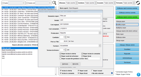 It's easy! Gestiune comenzi clienti magazin piese auto online și dezmembrări
