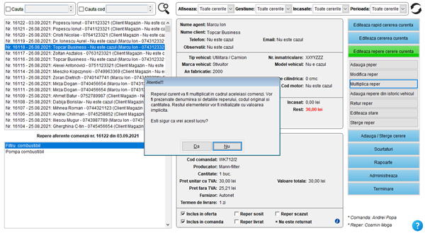 It's easy! Aplicatie / program pentru gestiunea clientilor, ofertelor si comenzilor unui magazin de piese auto online și dezmembrări