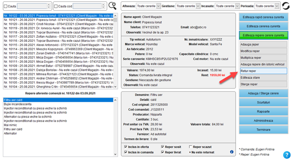 It's easy! Aplicatie / program pentru gestiunea clientilor, ofertelor si comenzilor unui magazin de piese auto fizic, online și dezmembrări