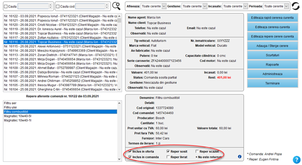It's easy! Aplicatie / program pentru gestiunea clientilor, ofertelor si comenzilor unui magazin de piese auto online și dezmembrări