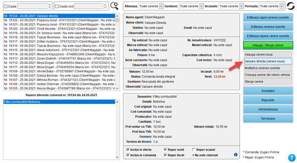 It's easy! Aplicatie / program pentru gestiunea clientilor, ofertelor si comenzilor unui magazin de piese auto fizic, online și dezmembrări