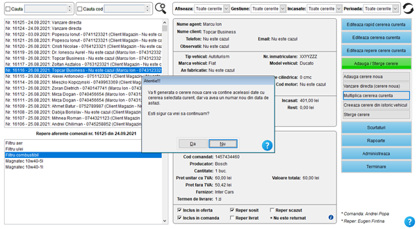 It's easy! Aplicatie / program pentru gestiunea clientilor, ofertelor si comenzilor unui magazin de piese auto online și dezmembrări
