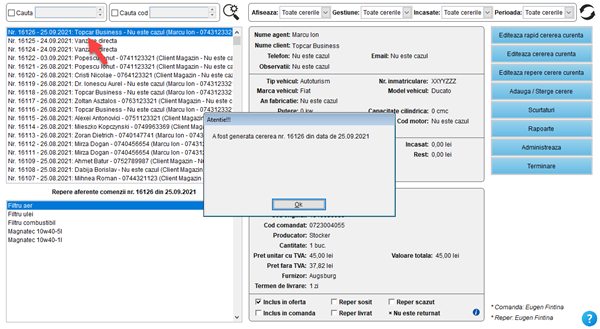It's easy! Aplicatie / program pentru gestiunea clientilor, ofertelor si comenzilor unui magazin de piese auto fizic, online și dezmembrări