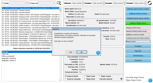 It's easy! Aplicatie / program pentru gestiunea clientilor, ofertelor si comenzilor unui magazin de piese auto online și dezmembrări