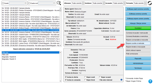 It's easy! Aplicatie / program pentru gestiunea clientilor, ofertelor si comenzilor unui magazin de piese auto fizic, online și dezmembrări