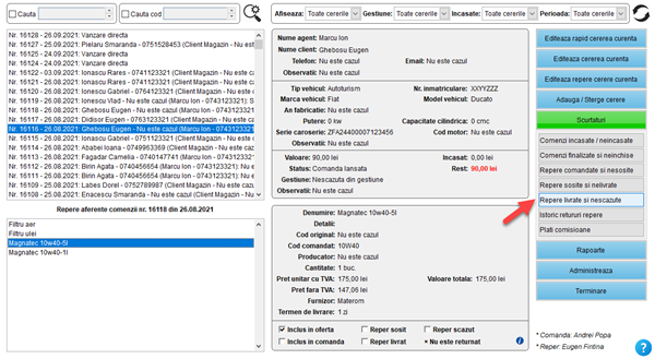 It's easy! Aplicatie / program pentru gestiunea clientilor, ofertelor si comenzilor unui magazin de piese auto fizic, online și dezmembrări