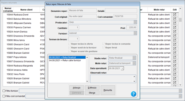 It's easy! Aplicatie / program pentru gestiunea clientilor, ofertelor si comenzilor unui magazin de piese auto fizic, online și dezmembrări