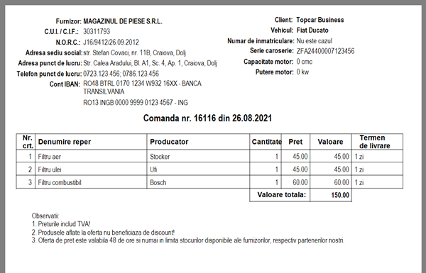 It's easy! Aplicatie / program pentru gestiunea clientilor, ofertelor si comenzilor unui magazin de piese auto online și dezmembrări