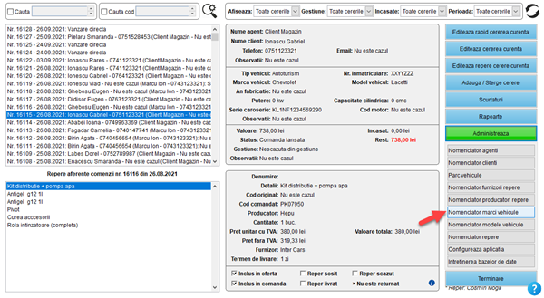 It's easy! Aplicatie / program pentru gestiunea clientilor, ofertelor si comenzilor unui magazin de piese auto fizic, online și dezmembrări