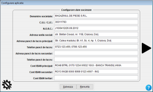 Configurare societate vânzare piese auto, online sau dezmembrări